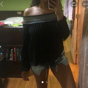 Off the shoulder black top